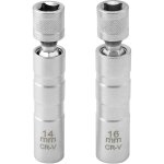 Lot de 2 cle a bougie magn�tique 16mm / 14mm longue, extracteur de douille bougie, 3 / 8' - 10mm flexible ...