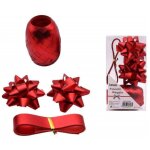 Lot de 2 cocardes 1 rouleau 1 ruban cocarde brillante d�corations pour bo�te cadeau rouge