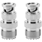 Lot de 2 connecteurs de c�ble adaptateur coaxial rf bnc m�le vers uhf so239 pl - 259 femelle