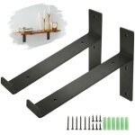 Lot de 2 console support �tag�re mural l. 220 mm 35mm �paisseur noir jmax