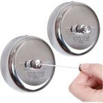 Lot de 2 cordes � linge r�tractables en acier inoxydable durable avec corde r�glable robuste pour ext�rieur ...