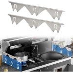 Lot de 2 couvre - cuisini�res � gaz en acier inoxydable, bande de jonction r�tractable de 35 � 70 cm, ...