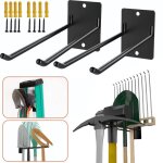 Lot de 2 crochets robustes pour garage 25 cm, crochets muraux pour chaises pliantes, poussettes, �chelles, ...