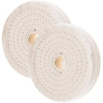 Lot de 2 disques de polissage coton cousu - d. 200 mm, �p. 25 mm, al�sage 16 mm - 80 plis - pour polisseuses ...