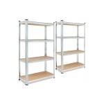 Le poisson qui jardine - lot de 2 tagres modulables  charge lourde grise : 160 x 90 x 40 cm robuste ...