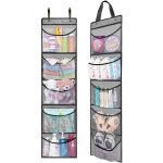 Lot de 2 tagres suspendues, organisateur pour armoire de rangement, organisateur suspendu, gris