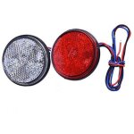 Lot de 2 feux arri�re de remorque, feux de freinage arri�re led ronds pour voiture, moto, camion (rouge ...