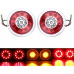 Lot de 2 feux arri�re ronds � 19 led - ambre rouge - pour camion, remorque, camion - clignotant - 10 ...