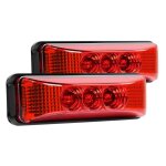Lot de 2 feux de gabarit lat�raux avant et arri�re � 3 led rouges pour camion et remorque, 3, 9 pouces, ...
