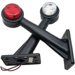 Lot de 2 feux de signalisation latraux  led 12 v - blanc rouge pour camion, chssis, remorque, camping ...