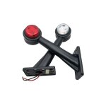 Lot de 2 feux de signalisation latéraux à led 12 v - blanc rouge pour camion, châssis, remorque, camping ... Lot de 2 feux de signalisation latéraux à led 12 v - blanc rouge pour camion, châssis, remorque, camping ...