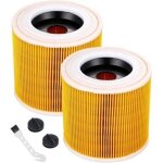 Lot de 2 filtres pour aspirateur k�rcher wd3 premium, wd2, wd3p, mv2, mv3 - filtre de rechange wd3 - ...