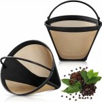 Lot de 2 filtre caf� reutilisable filtre � caf� permanent maille en inox avec anse, filtre cafe � main ...