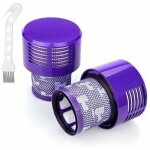 Lot de 2 filtre lavable pour aspirateur dyson s�rie v10 sv12 avec une brosse de nettoyage et chiffon, ...