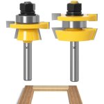 Lot de 2 fraises  rainure et  rainure groove et tongue - tige de 8 mm - ensemble de fraises  rainure ...