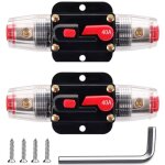 Lot de 2 fusibles de rinitialisation de disjoncteur en ligne 40 a, porte - fusible de rinitialisation ...