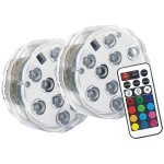 Lot de 2 galets lumineux, �clairage rvb t�l�commande incluse, �tanche ip68 - pack2lpip68rvb - xanlite ...