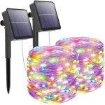 Lot de 2] guirlande lumineuse exterieur solaire, 12m 120 led guirlande guinguette solaire exterieure ...
