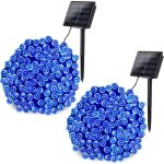 [lot de 2] guirlande lumineuse exterieure solaire , 22m 200 led guirlande solaire exterieur 8 modes �tanche ...