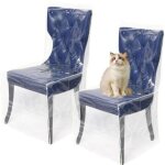 Lot de 2 housses de chaise de salle � manger en plastique transparent en pvc - imperm�ables - anti - ...