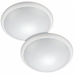 Arum lighting - lot de 2 hublots plafonniers e27 dtecteur de mouvement ip44