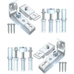 Lot de 2 kits de quincaillerie pour porte pliante avec rail de guidage en acier inoxydable et nylon pour ...