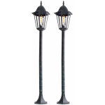 Lot de 2 lampadaires d'ext�rieur sur pied lampadaires lanterne jardin cour �clairage verre alu