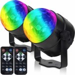 Lot de 2 lampes de fte  distance avec activation du son portable, prise usb, clairage dj, boule disco ...