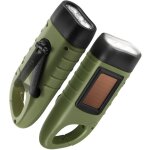 Lot de 2 lampes de poche � �nergie solaire � manivelle rechargeable led lampe � d�gagement rapide mousqueton ...