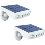 Fast led technology - lot de 2 - lampe projecteur solaire extrieur tanche avec dtecteur de mouvement ...