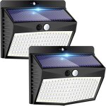 Lot de 2 lampe solaire exterieur, 138led lumiere solaire exterieur avec detecteur de mouvement �tanche ...