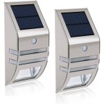 Lot de 2 lampes solaires led mianbaoshu - �tanches - en acier inoxydable - appliques murales pour l'ext�rieur ...