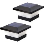 Lot de 2 lampes solaires pour poteau d'ext�rieur pour �clairage de pont de cl�ture, �clairage solaire ...