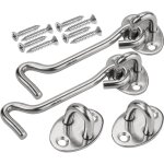 Lot 2 loquets portes robustes acier inoxydable 100 mm