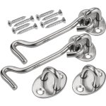Lot 2 loquets portes robustes acier inoxydable 100 mm