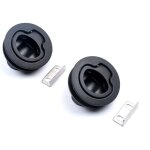 Lot de 2 loquets � tirette ronds de 6, 35 mm pour pont de bateau, camping - car, armoire, tiroir (noir) ...
