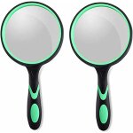 Lot de 2 loupes en verre grossissant 10 x 75 mm pour enfants en bas ge, avec poigne pour lecture, travail ...