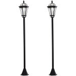 Lot de 2 luminaires extrieurs solaires lampadaires lanternes classiques led 15 lm  18, 5 x 129h cm ...