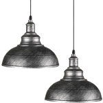 Lot de 2 lustre suspension industrielle vintage e27 �29cm , plafonniers retro abat - jour pour cuisine ...