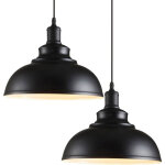 Lot de 2 lustre suspension industrielle vintage e27 �29cm , plafonniers retro abat - jour pour cuisine ...