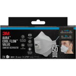 Lot de 2 masques anti - particules confortable 3m? aura? s�rie 9322 + avec valve cool flow?, ffp2