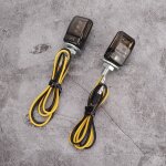 Lot de 2 mini clignotants led jaunes universels pour moto (noir fum�)