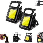 Lot de 2 mini porte - cls lumineux led cob, rechargeable, avec usb