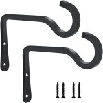 Lot de 2 noir mural accroche crochet muraux avec vis pour mangeoires � oiseaux. panier de fleurs suspendu. ...