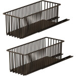 Lot de 2 organiseurs de placard extensibles en acier au carbone de qualit� sup�rieure avec paniers coulissants ...