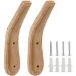 Lot de 2 pat�res murales en bois naturel fabriqu� � la main pour porte murale, support de rangement robuste ...