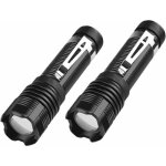 Lot de 2 petites lampes de poche led portables de 5000 lumens �lev�s avec 5 modes