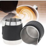 Lot de 2 pichets � lait en acier inoxydable avec bec rond pour expresso - 350 ml