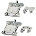 Lot de 2 pi�ces coulissantes pour porte de garde - robe, roues, roues, roues, rouleaux, guides avec tampon ...