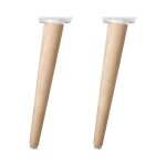 Lot de 2 pieds coniques deco - gem pour table basse en bois, h�tre vernis, � visser, h. 30 cm
